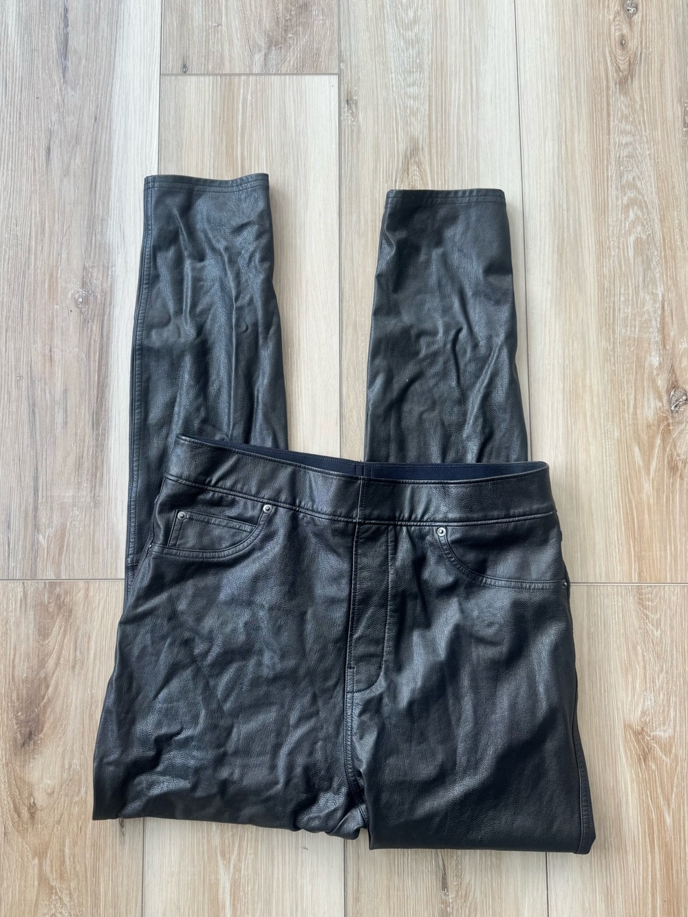 Black SPANX Faux Leather Skinny Pants